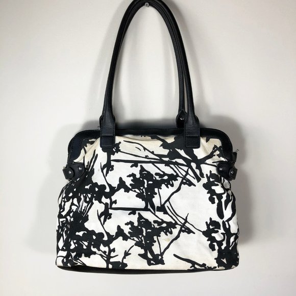 Kelly & Katie Black and White Floral Handbag - Picture 3 of 9